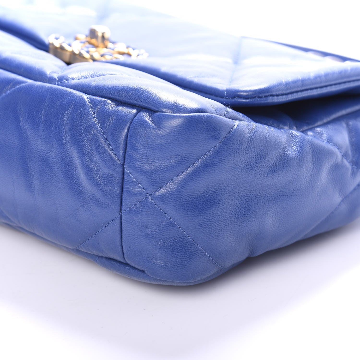 Chanel Goatskin Quilted Medium 19 Flap Dark Blue 8 of 9