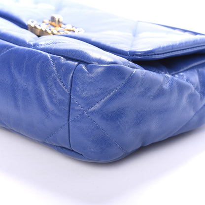 Chanel Goatskin Quilted Medium 19 Flap Dark Blue 8 of 9
