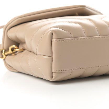 Saint Laurent Calfskin Y Quilted Monogram Toy Loulou Crossbody Bag Dark Beige 9 of 11