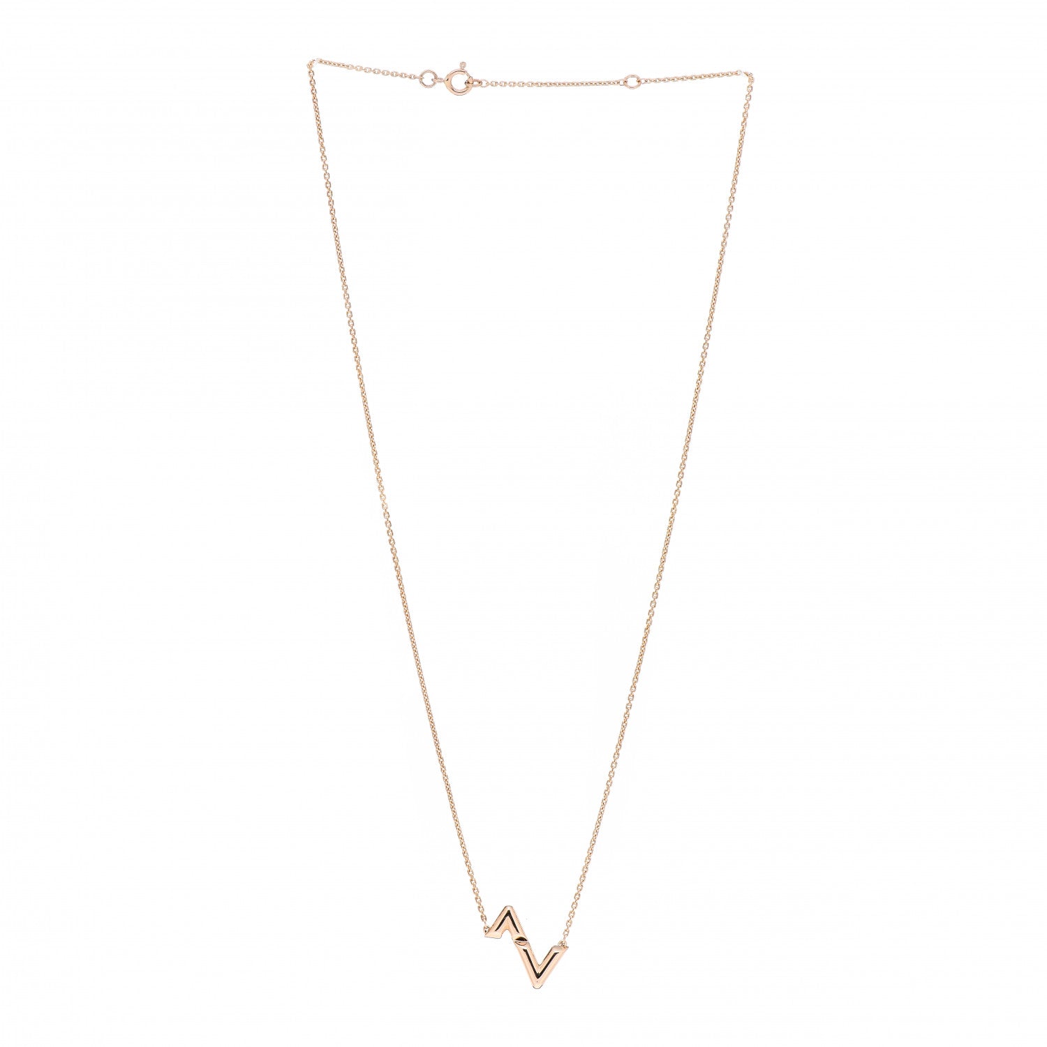 Louis Vuitton 18K Pink Gold LV Volt Upside Down Pendant Necklace 3 of 7