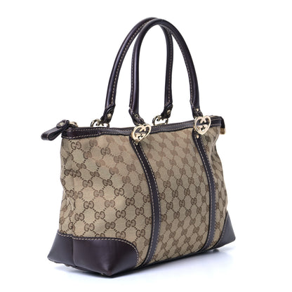 Gucci Monogram Small Lovely Heart Tote Dark Brown 2 of 5
