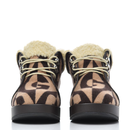 Gucci Wool Faux Shearling G Rhombus Womens Victor Ankle Boots 36.5 Beige Cocoa 2 of 20