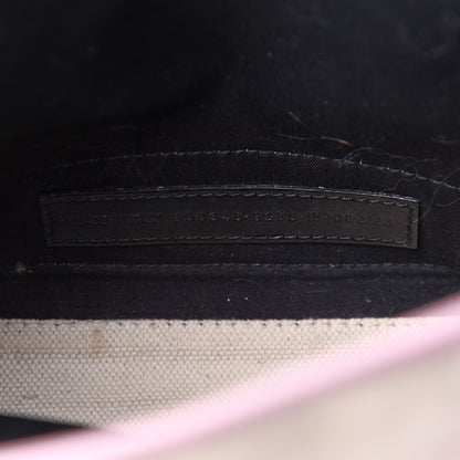 Balenciaga Cotton Canvas Satin Calfskin Navy Cabas XS Natural Pink 8 of 9