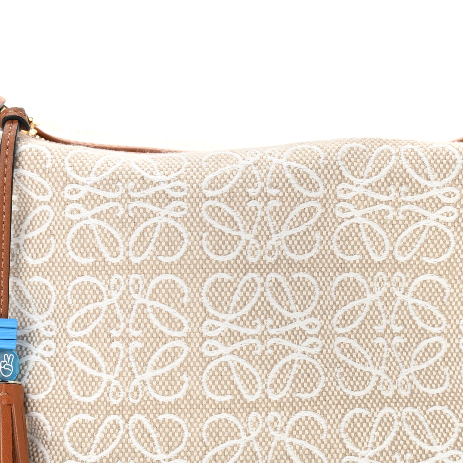 Loewe Jacquard Anagram Calfskin Small Cubi Bag Ecru Tan 7 of 9