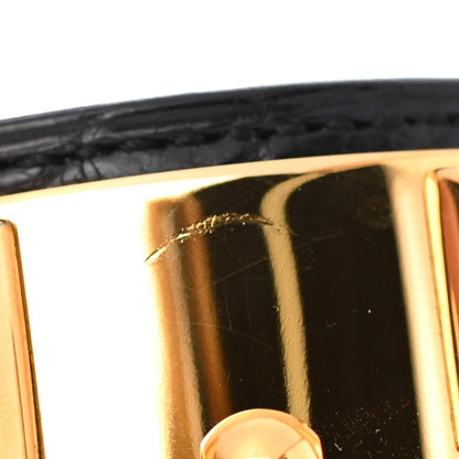 Hermes Shiny Alligator Collier de Chien CDC Bracelet S Black 4 of 4