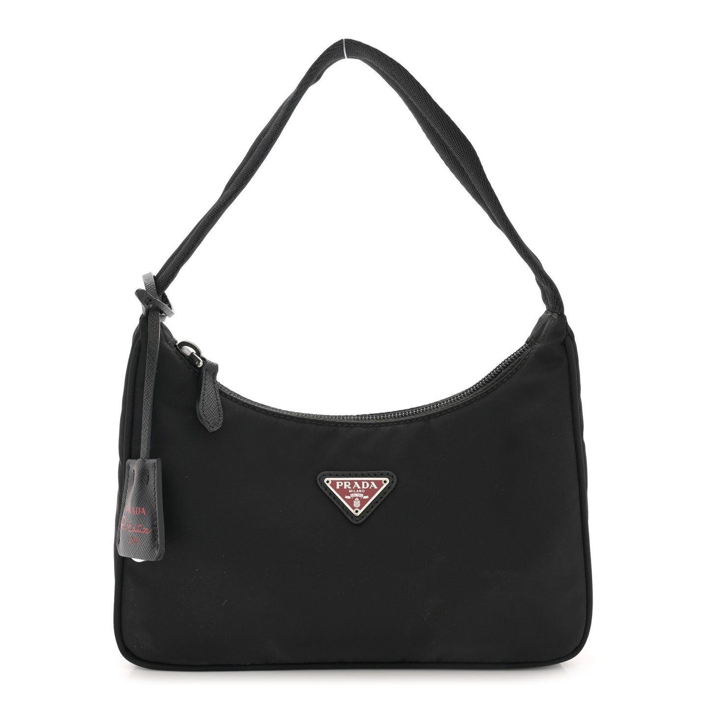 Tessuto Nylon Saffiano Lunar New Year Mini Re-Edition 2000 Bag Black Fuoco