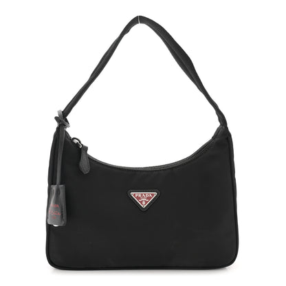 Prada Tessuto Nylon Saffiano Lunar New Year Mini Re-Edition 2000 Bag Black Fuoco 1 of 10