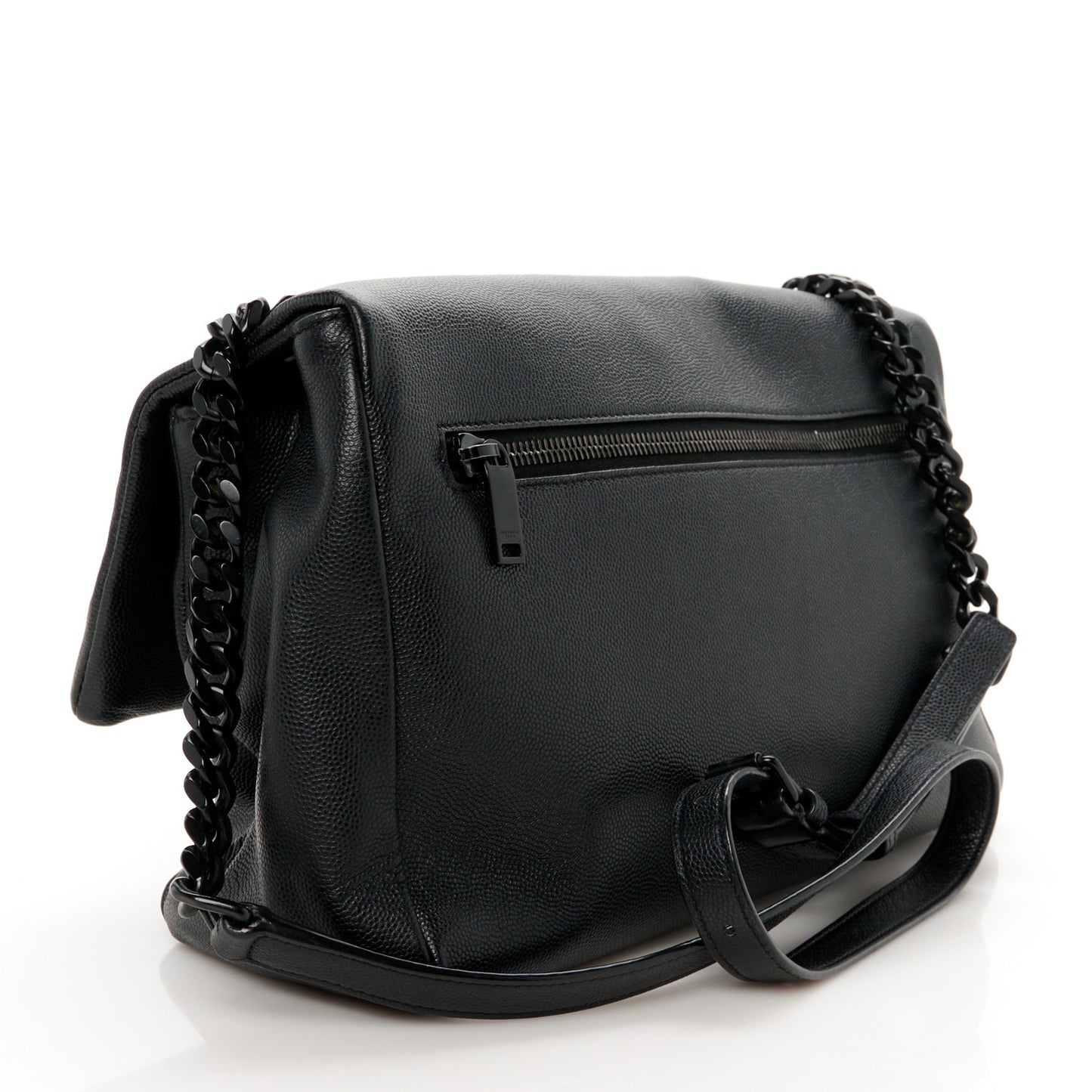 Grain De Poudre Medium West Hollywood Monogram Fold-Over Black