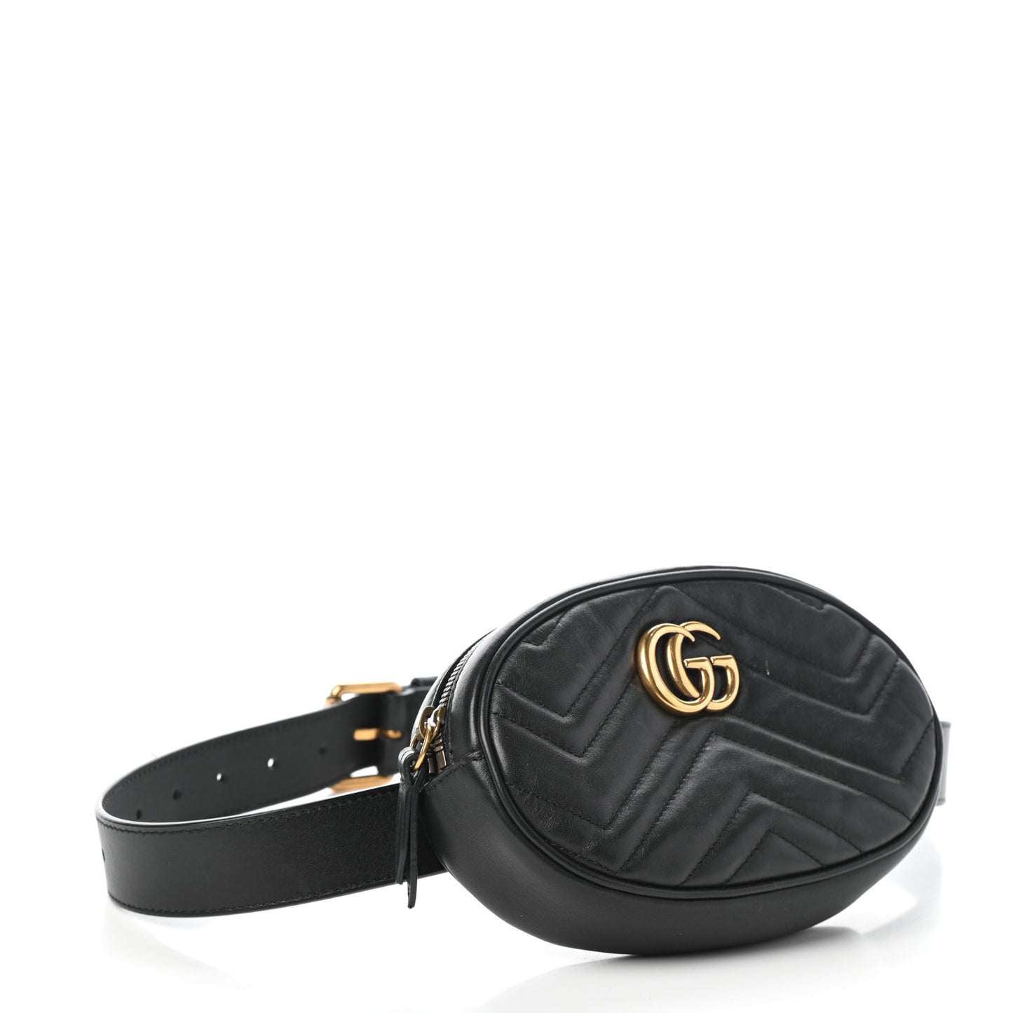 Calfskin Matelasse GG Marmont Belt Bag 75 30 Black