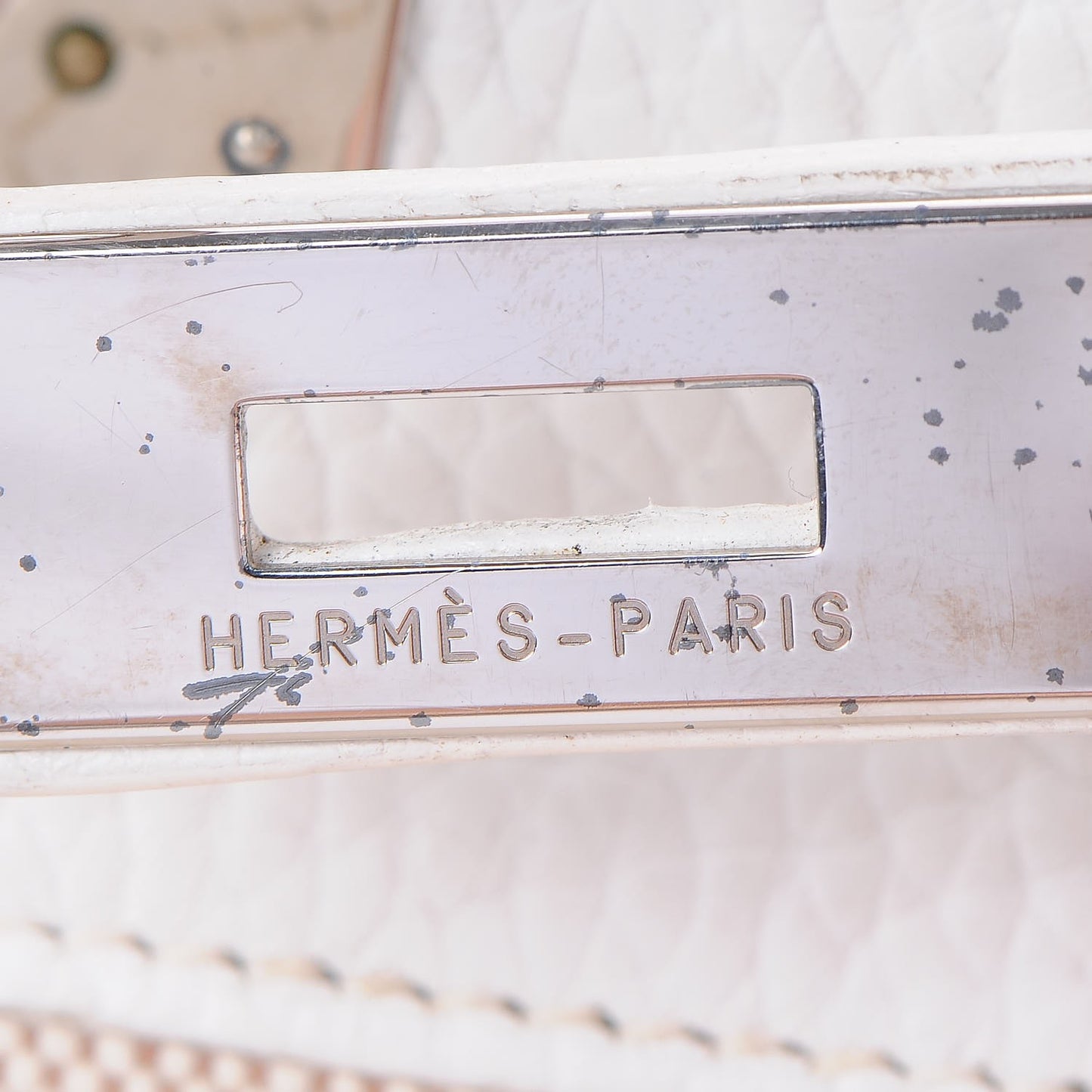 Toile Taurillon Clemence Birkin 35 White