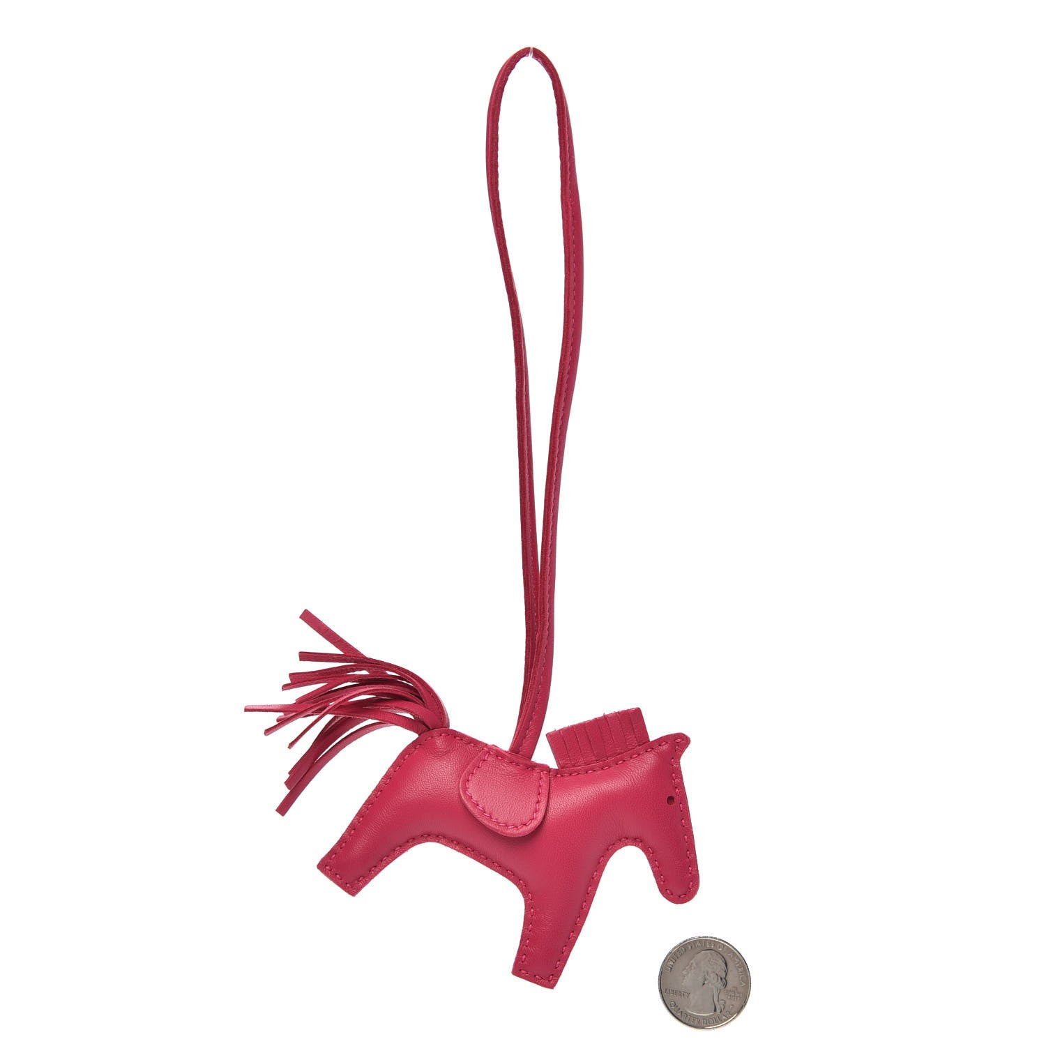 Hermes Milo Lambskin Grigri Rodeo Horse Bag Charm PM Rose Mexico 2 of 4