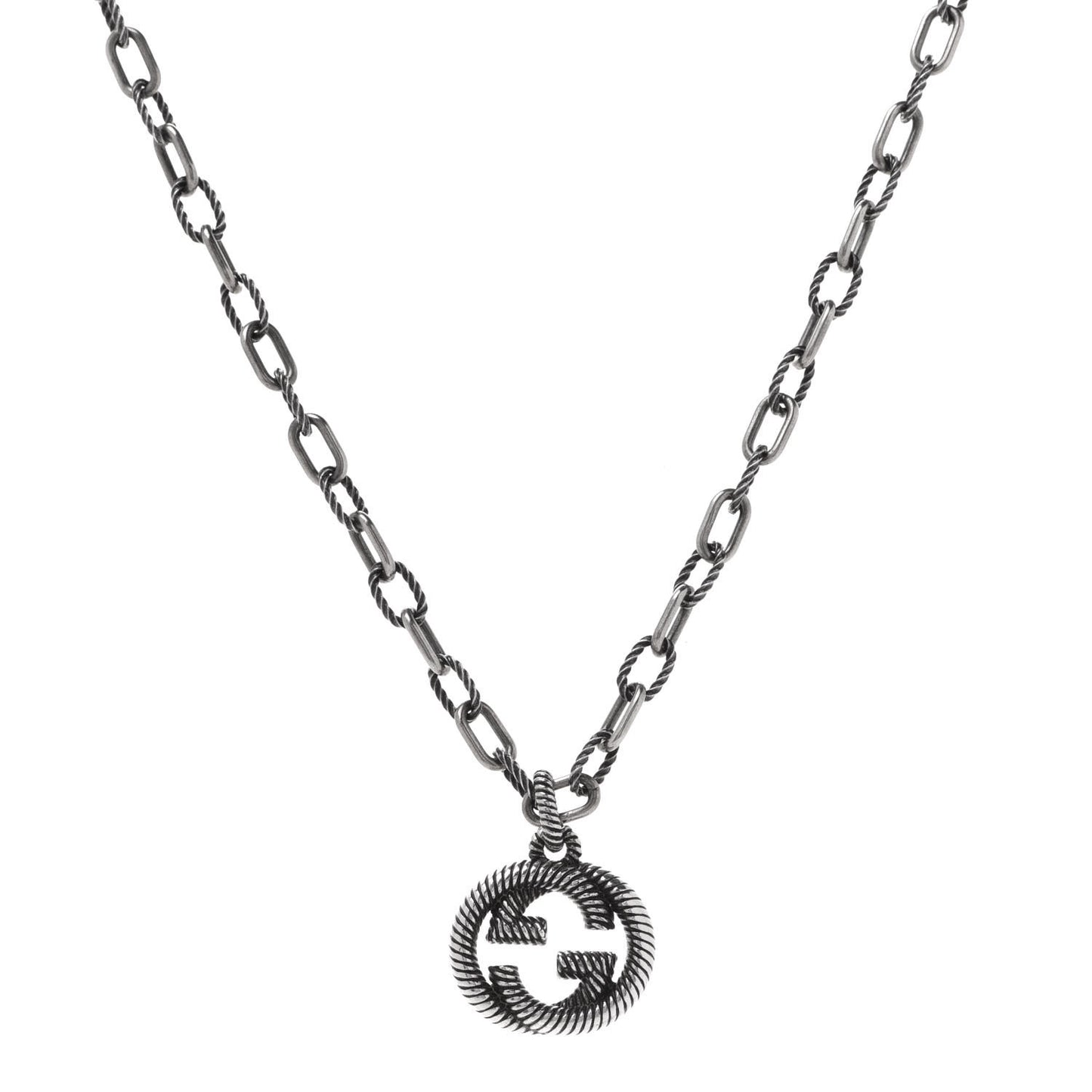 Sterling Silver Small Interlocking G Pendant Necklace