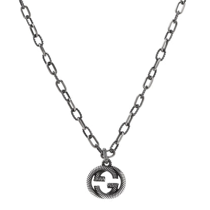 Gucci Sterling Silver Small Interlocking G Pendant Necklace 1 of 7