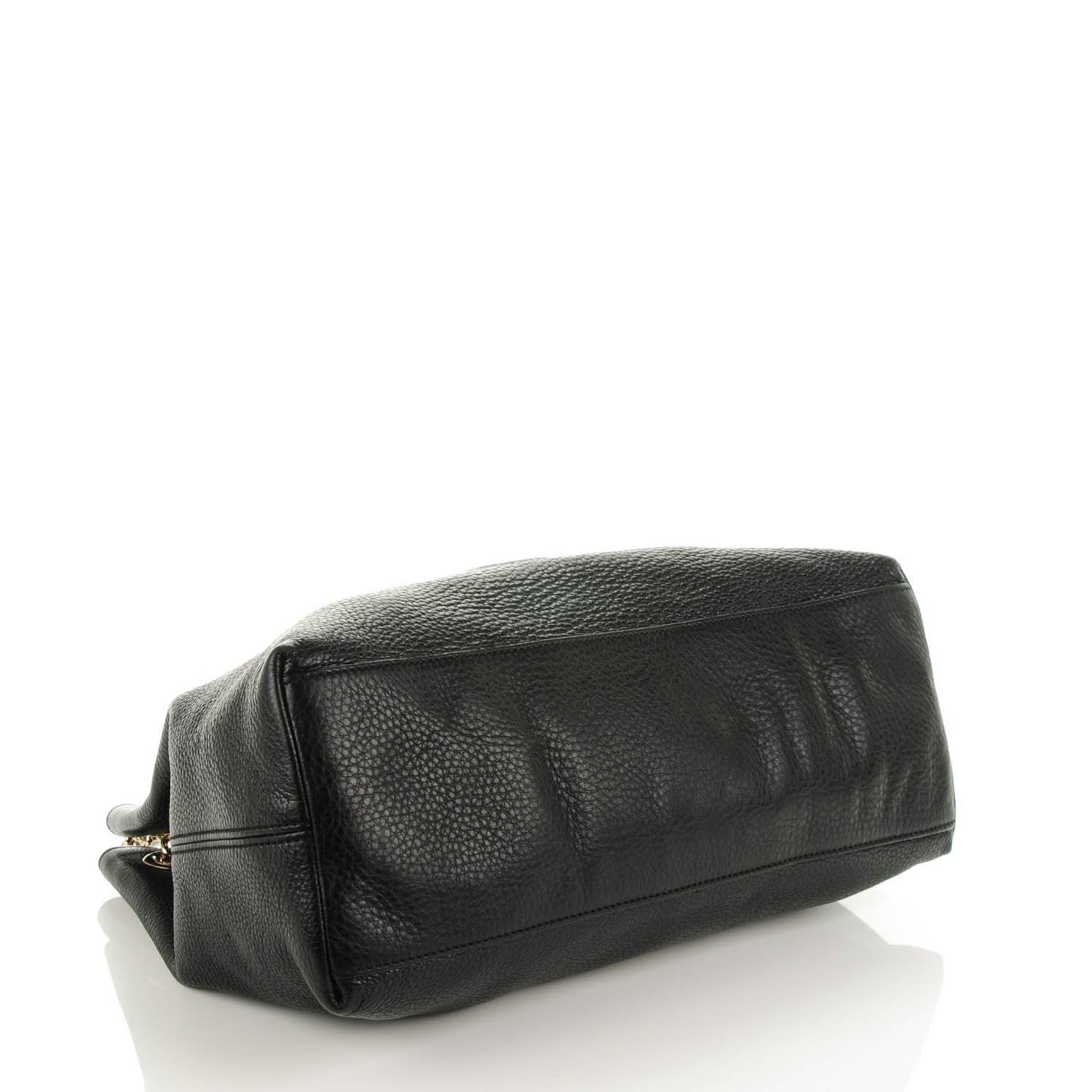 Pebbled Calfskin Medium Soho Chain Shoulder Bag Black