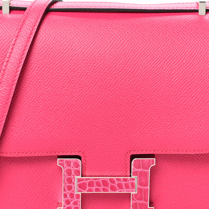 Hermes Epsom Shiny Alligator Constance 18 Rose Mexico 8 of 10