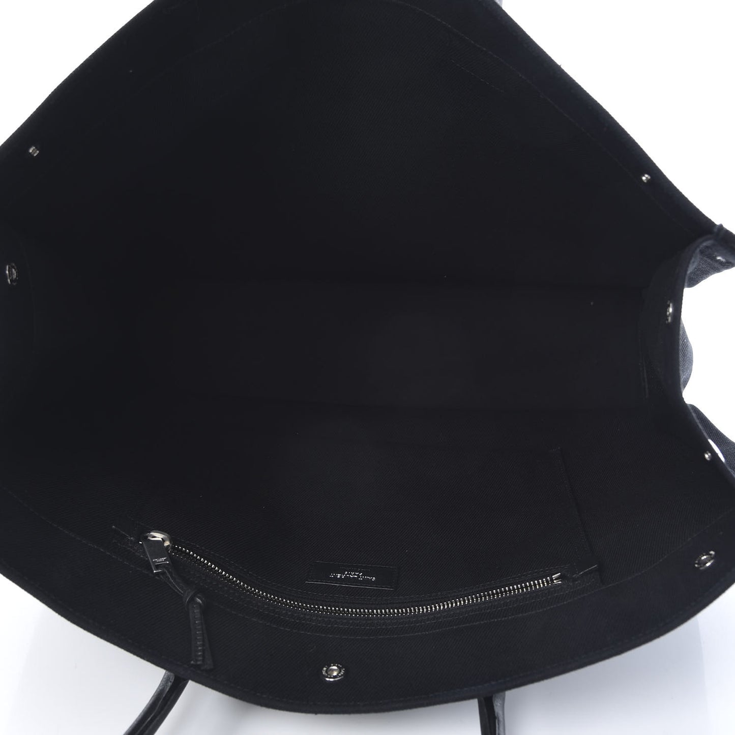 Linen Calfskin Rive Gauche Tote Black