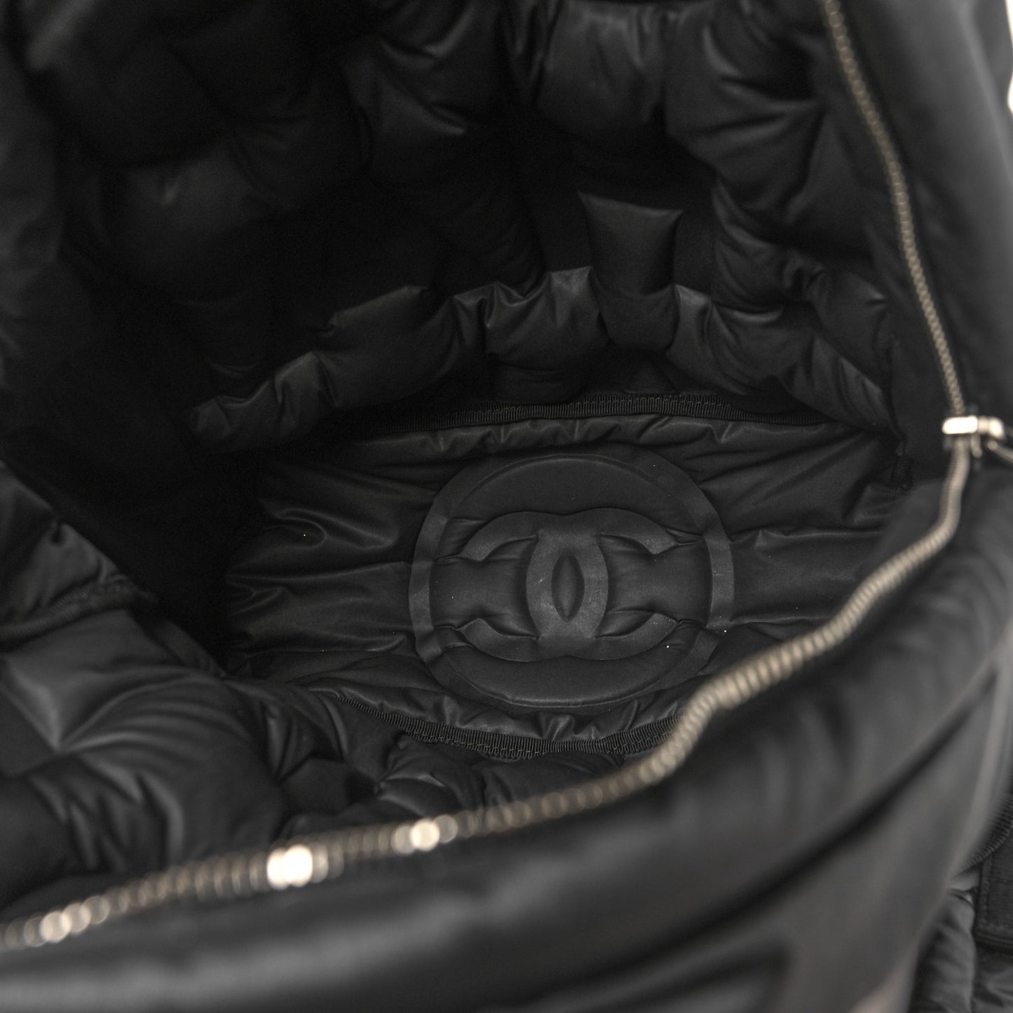 Nylon Embossed Small Doudoune Backpack Black