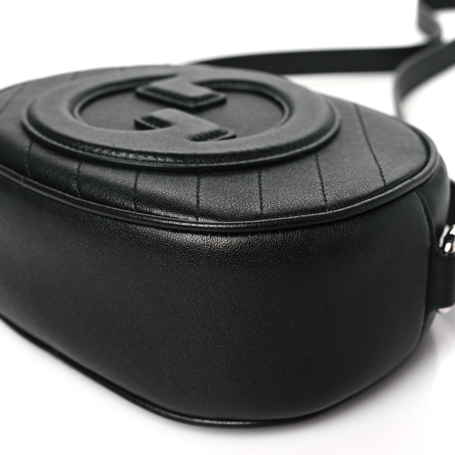 Gucci Sakai Be Green Calfskin Diagonal Stitched Mini Blondie Shoulder Bag Black 10 of 10