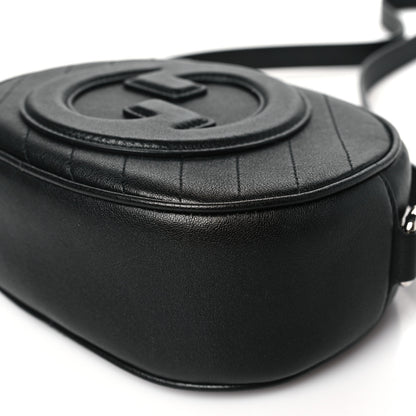 Gucci Sakai Be Green Calfskin Diagonal Stitched Mini Blondie Shoulder Bag Black 10 of 10