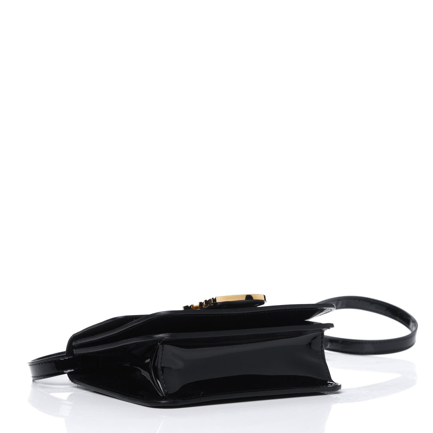 Fendi Vitello Vernice Mou Karligraphy Crossbody Bag Black 3 of 7