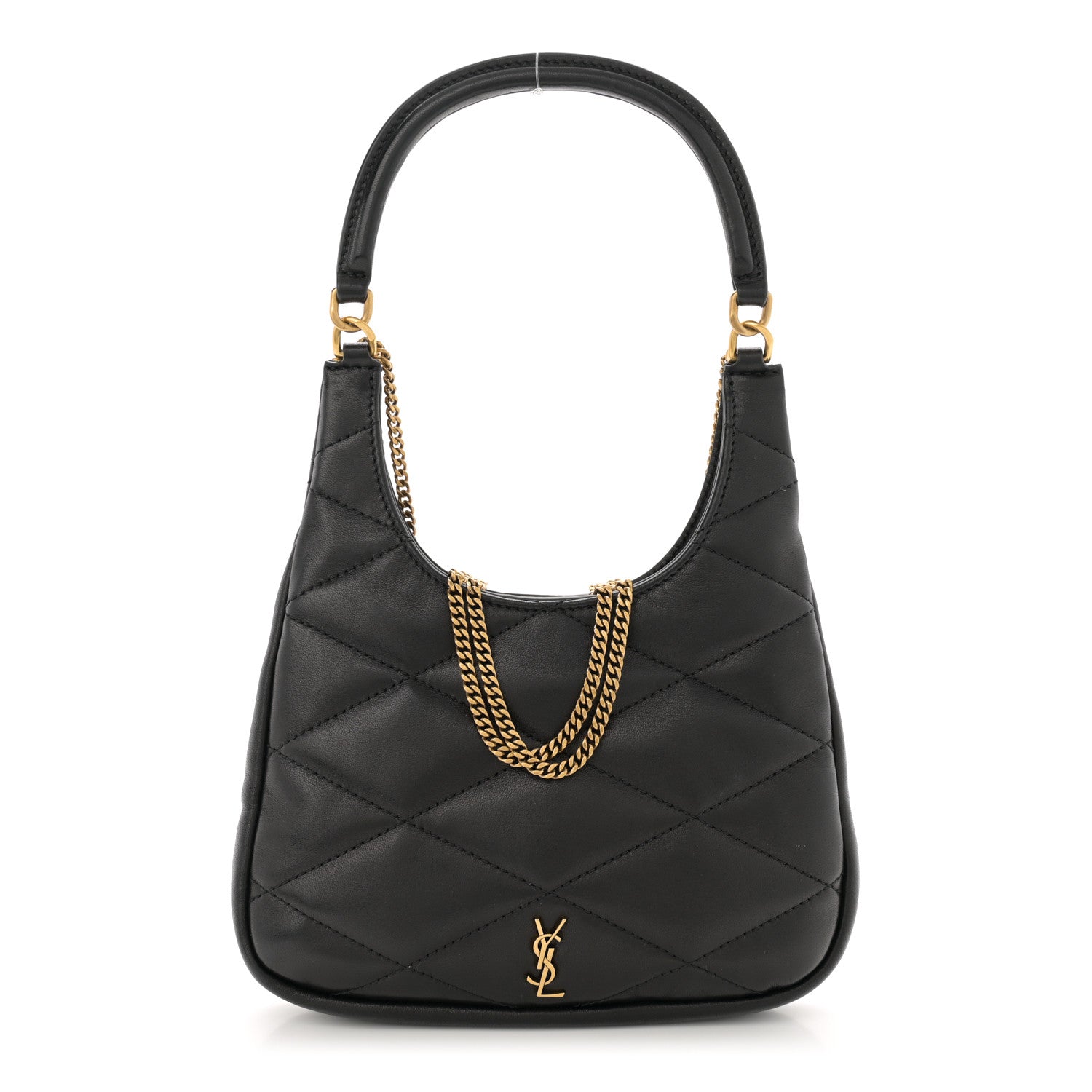 Saint Laurent Lambskin Quilted Monogram Sade Hobo Black 1 of 10