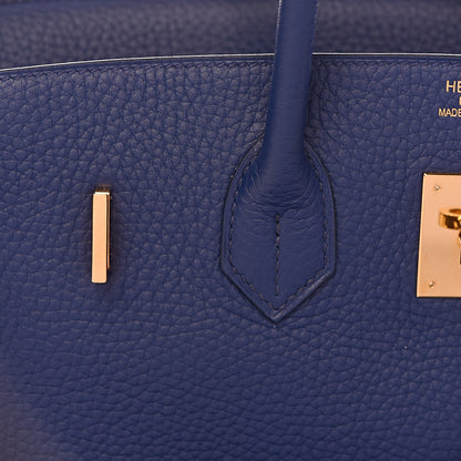 Hermes Taurillon Clemence Birkin 35 Bleu Saphir 30 of 37