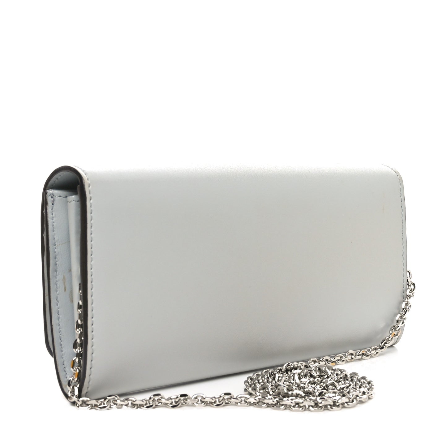 Vitello Liberty Fun Fair Studded Continental Wallet On Chain Grigio Perla Multicolor