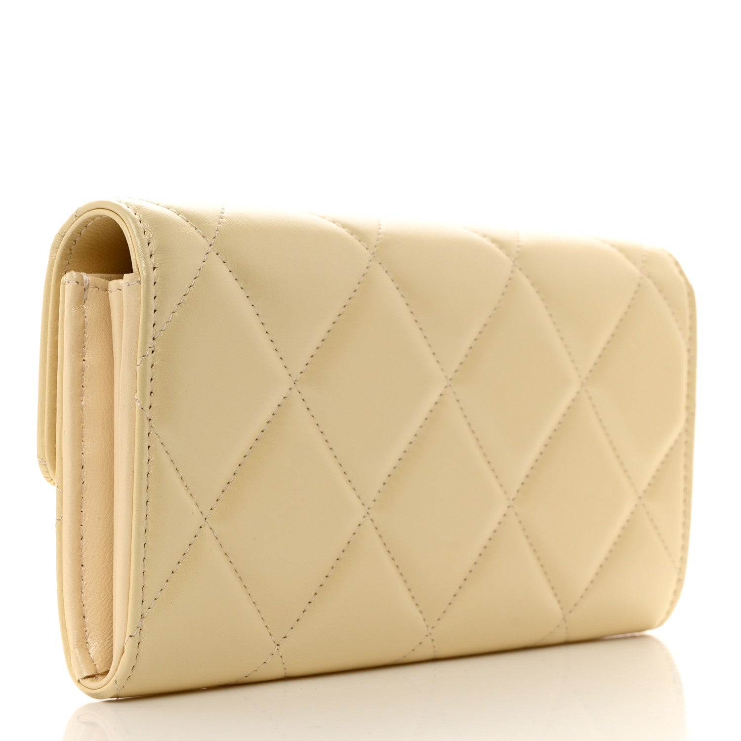 Chanel Iridescent Lambskin Quilted CC Flap Wallet Beige 3 of 11