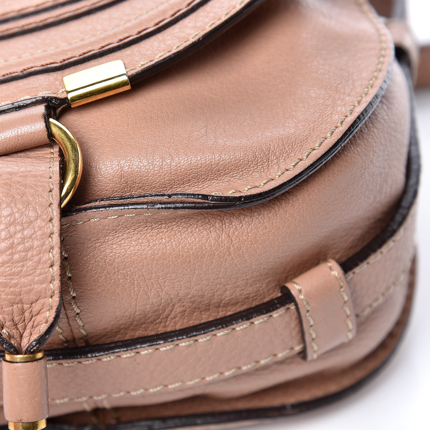 Calfskin Mini Marcie Round Crossbody Bag Nude