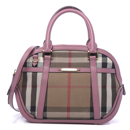 Burberry Bridle Calfskin House Check Small Orchard Bowling Bag Pink 1 of 13