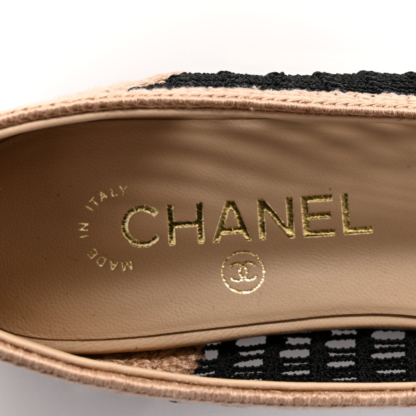 Raffia Cap Toe Ballerina Flats 37 Black Beige