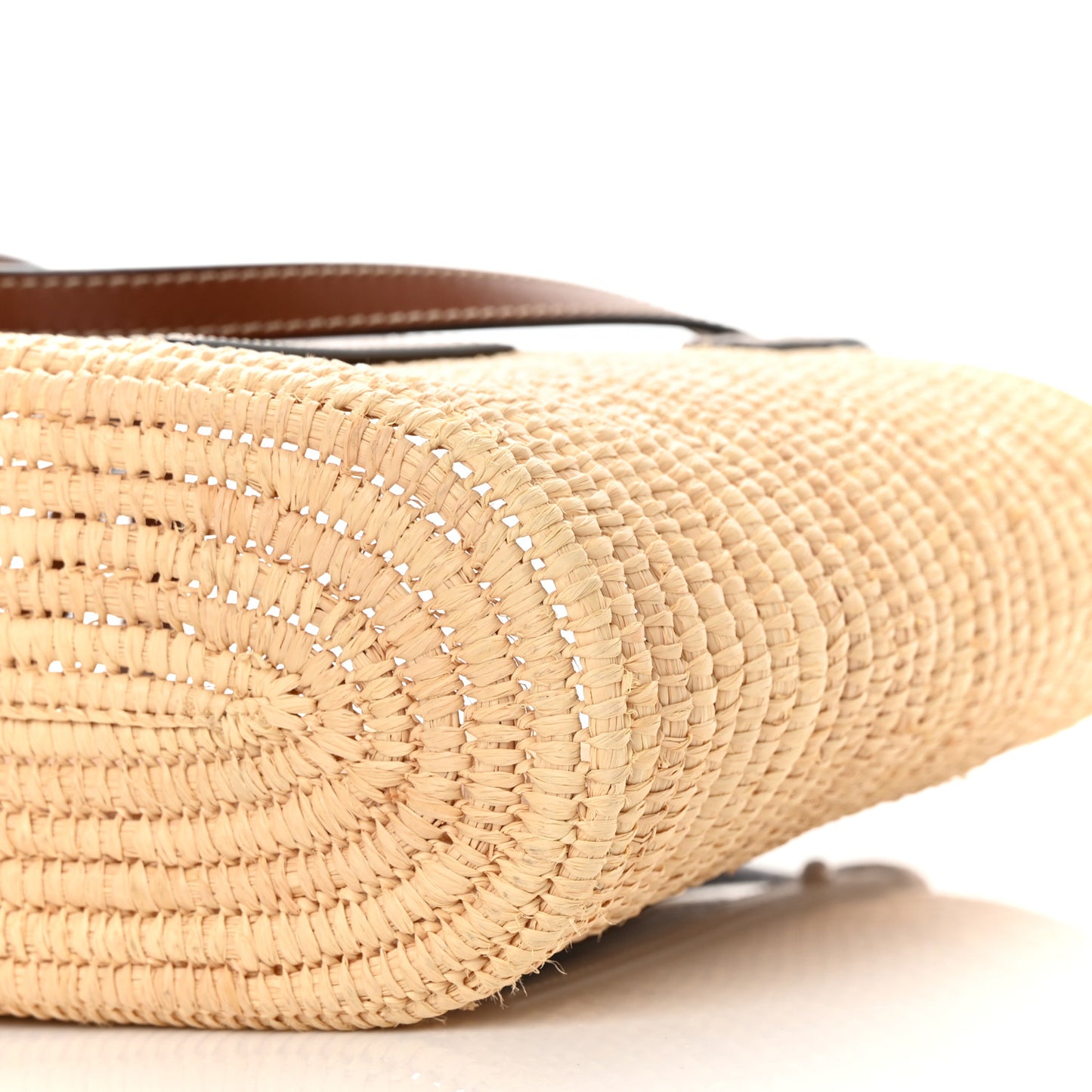 Raffia Small Square Basket Tote Bag Natural