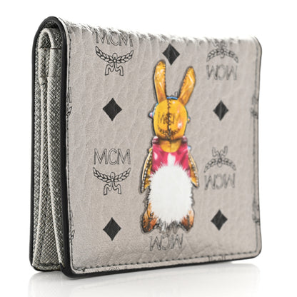 MCM Metallic Visetos Rabbit Bi-Fold Wallet Silver 3 of 8