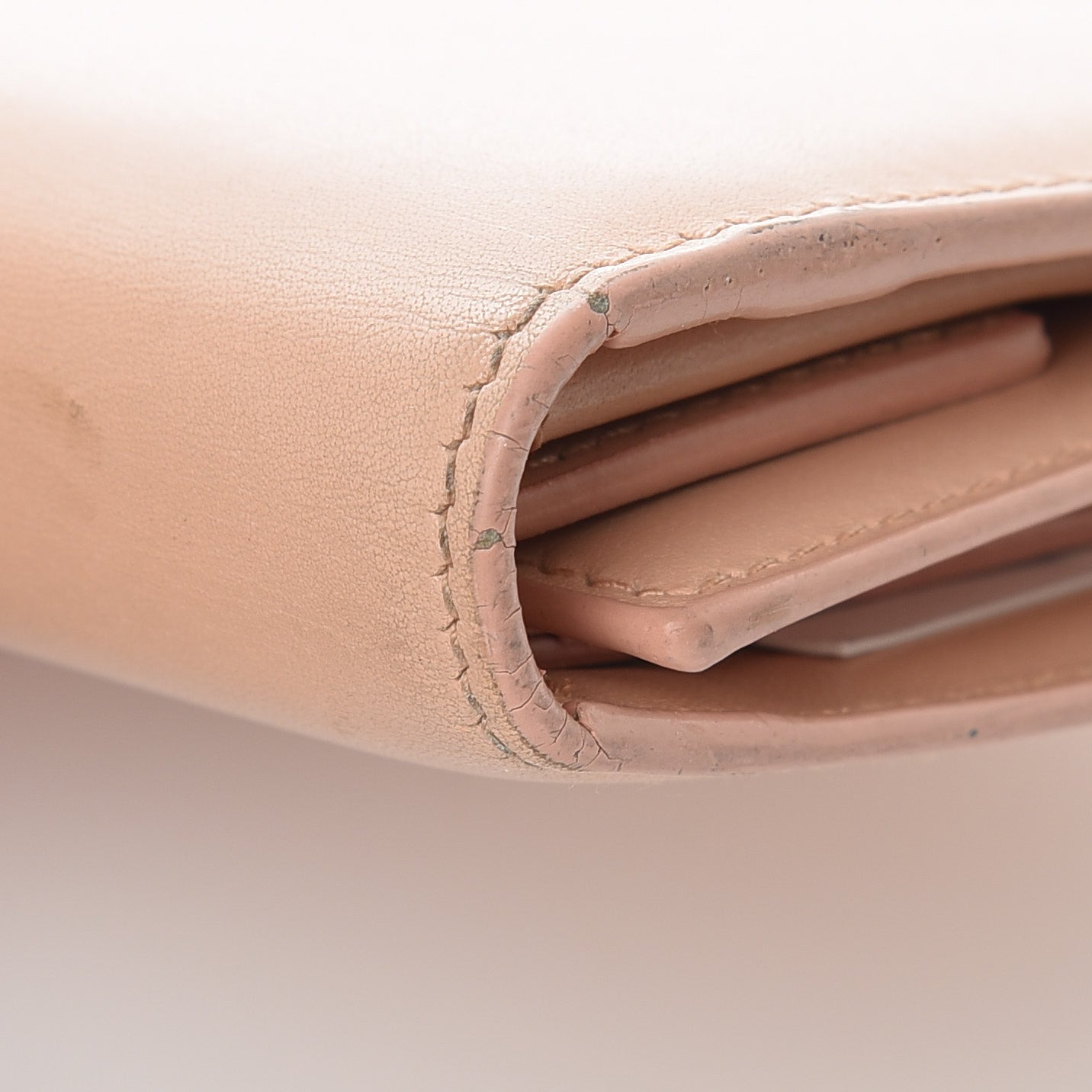Calfskin Trifold Wallet Pale Pink