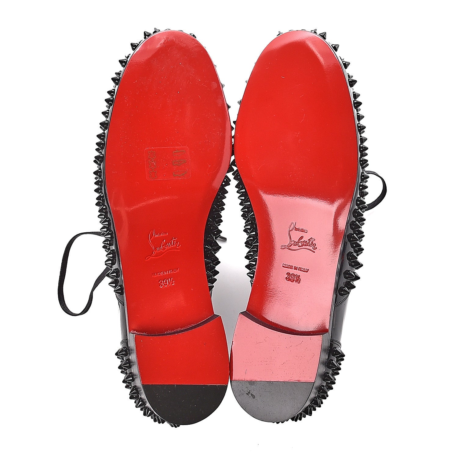 Christian Louboutin Patent Spike Freddy Flats 39.5 Black 5 of 8