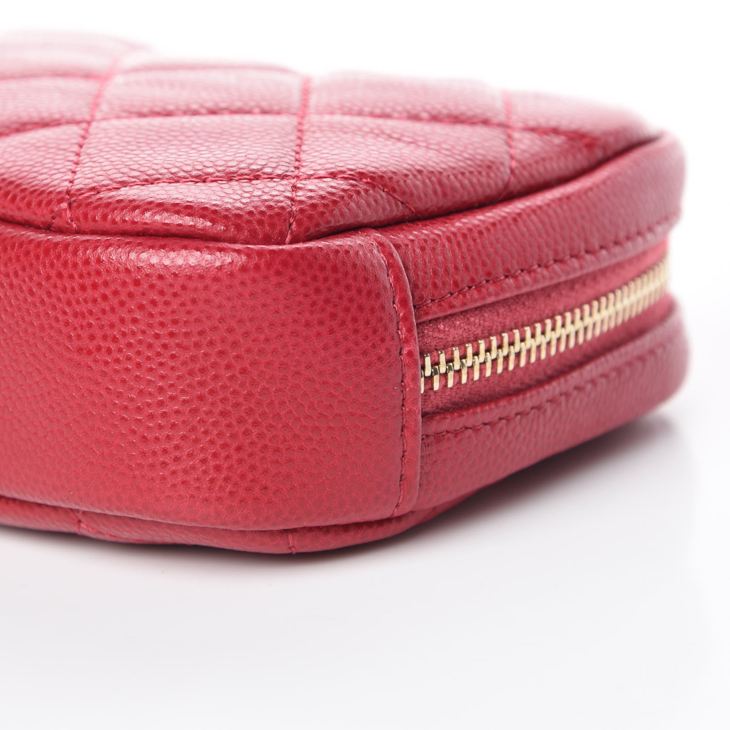 Chanel Caviar Quilted Small Curvy Pouch Cosmetic Case Pink 9 of 10