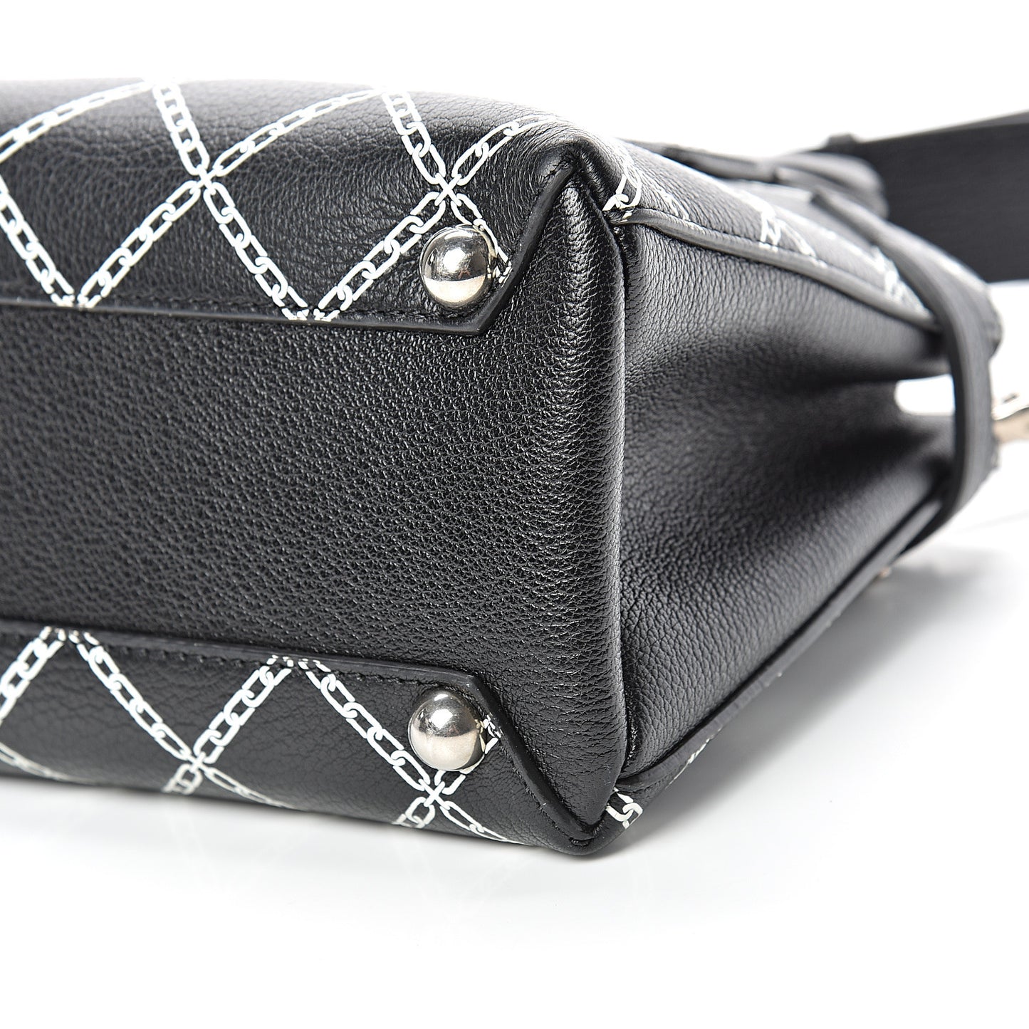 Goatskin Link Print Baby Banner Tote Black