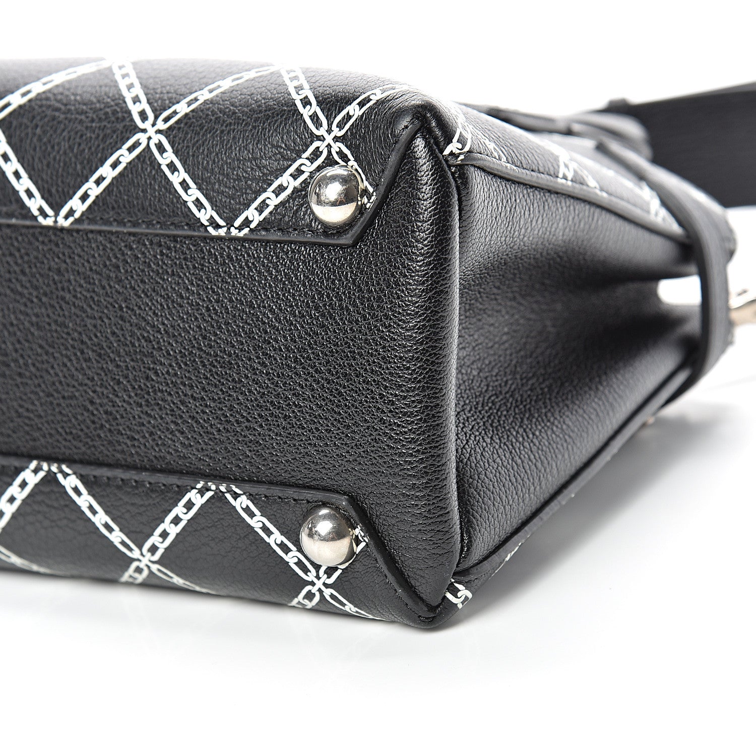 Burberry Goatskin Link Print Baby Banner Tote Black 10 of 11