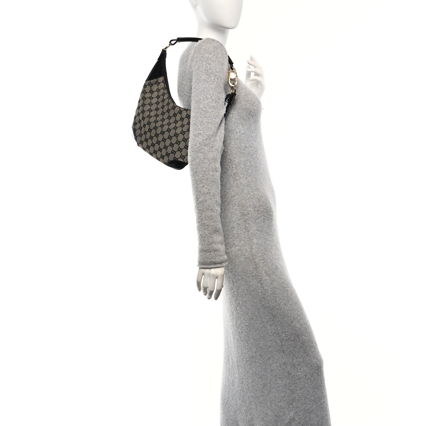 Monogram Patent Small Hobo  Black