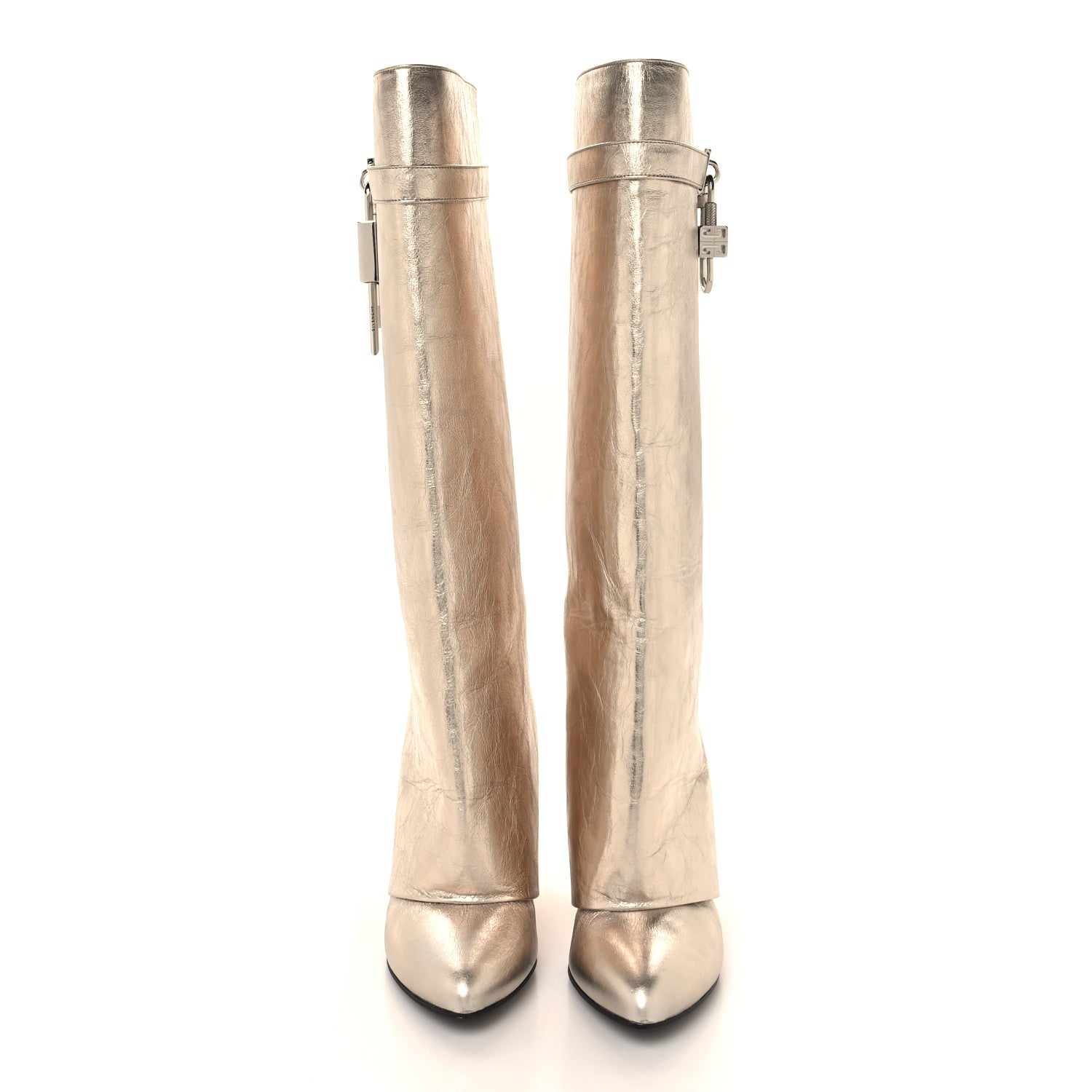 Givenchy Metallic Calfskin Shark Lock Pant Boots 39 Silvery 2 of 7