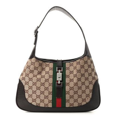 Gucci Monogram Web Jackie O Hobo Dark Brown 1 of 9
