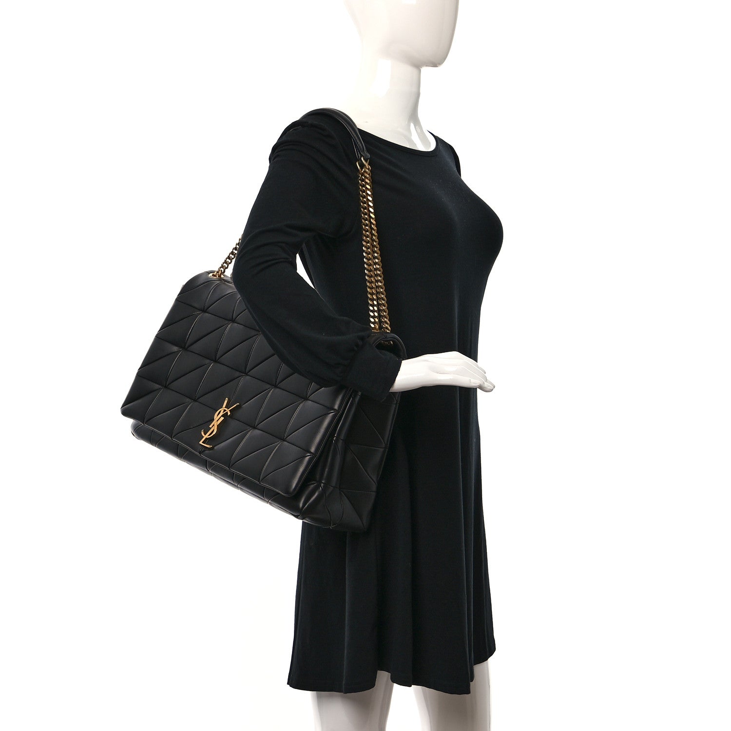 Saint Laurent Lambskin Matelasse Monogram Oversized Jamie Black 2 of 9