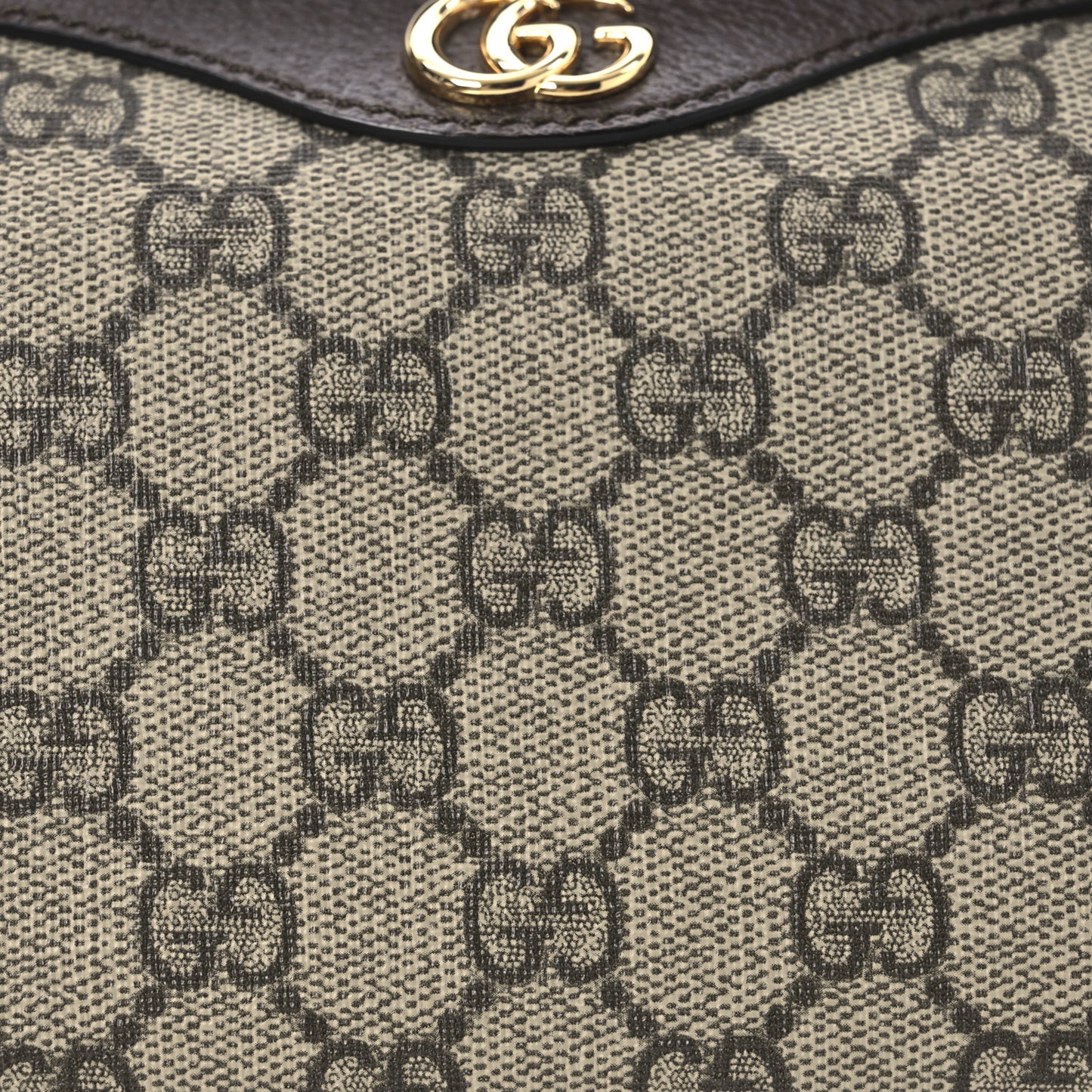 GG Supreme Monogram Textured Dollar Calfskin Small Ophidia Hobo Beige Ebony New Acero
