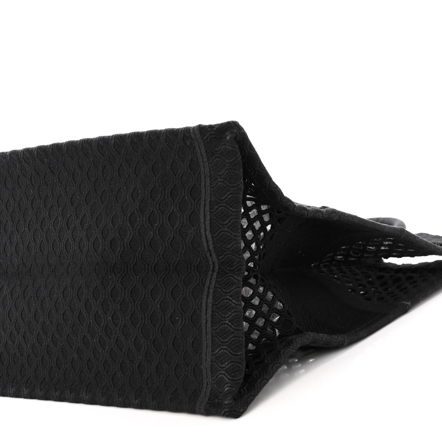 Mesh Embroidered Large Book Tote Black