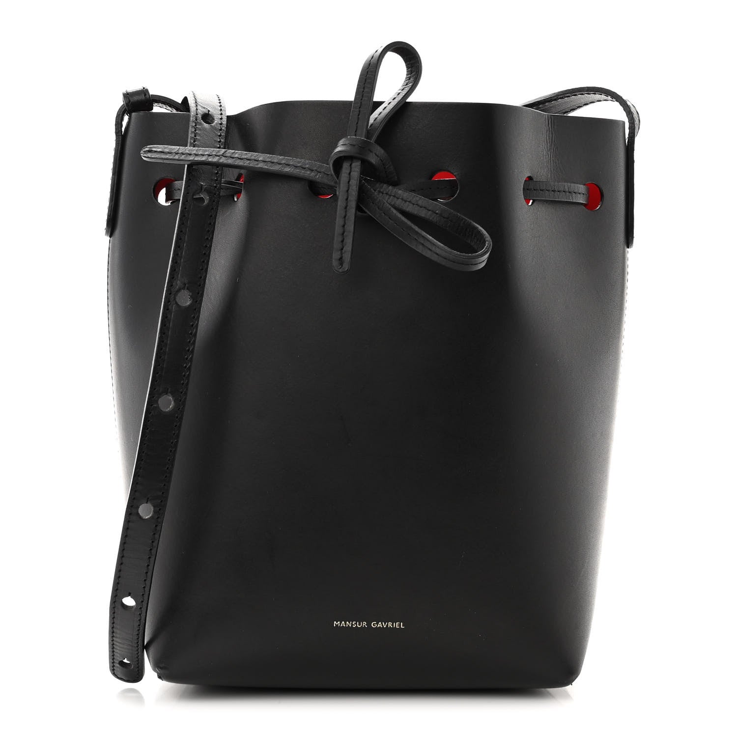 Mansur Gavriel Vegetable Tanned Calfskin Mini Bucket Bag Black Flamma 1 of 12