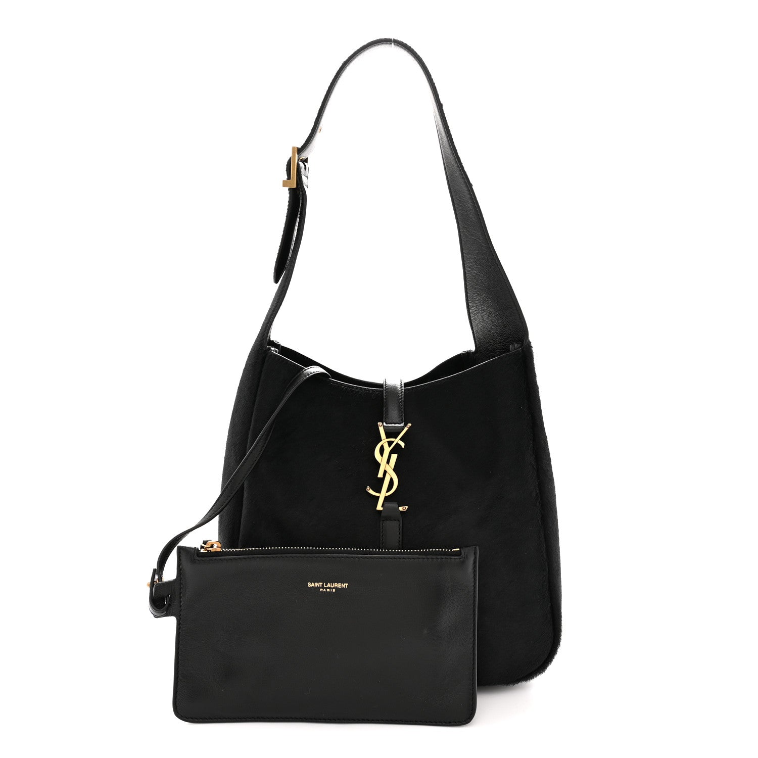 Saint Laurent Calf Hair Small Le 5 A 7 Soft Hobo Black 3 of 11