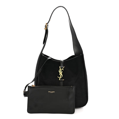 Saint Laurent Calf Hair Small Le 5 A 7 Soft Hobo Black 3 of 11