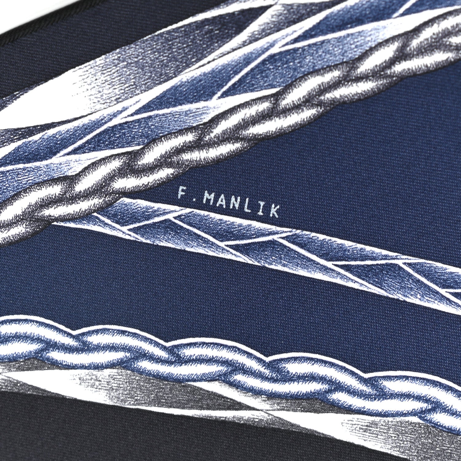 Hermes Silk Robe Du Soir Scarf 90 Marine Encre White 6 of 6