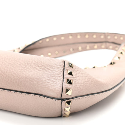 Valentino Garavani Pebbled Calfskin Small Rockstud Flip Lock Hobo Poudre 9 of 9