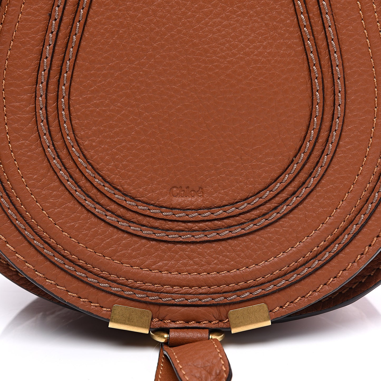 Calfskin Mini Marcie Round Crossbody Bag Tan